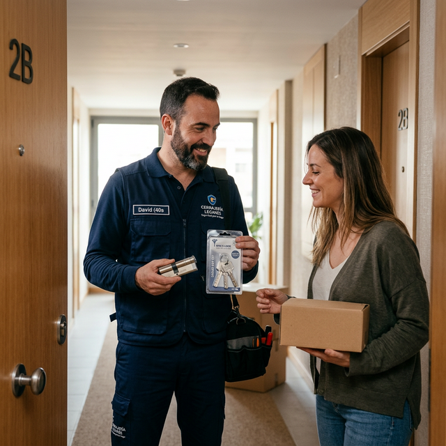 Instalación de cerradura en El Carrascal, Leganés