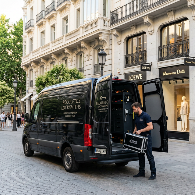 Unidad móvil de cerrajería rápida en el barrio de Goya Madrid