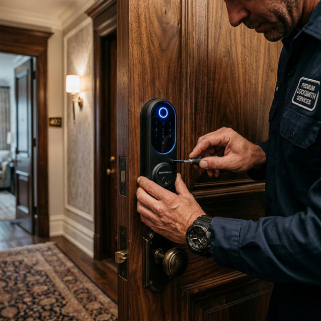 Instalación de cerradura inteligente avanzada en Goya